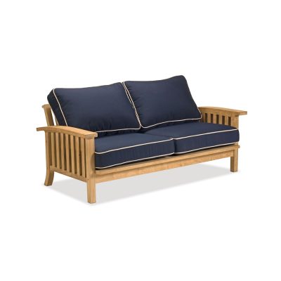 modern sofa blue padding wooden works jepara